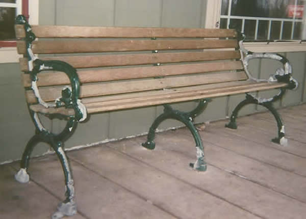 Old wrought iron bench needs restoration